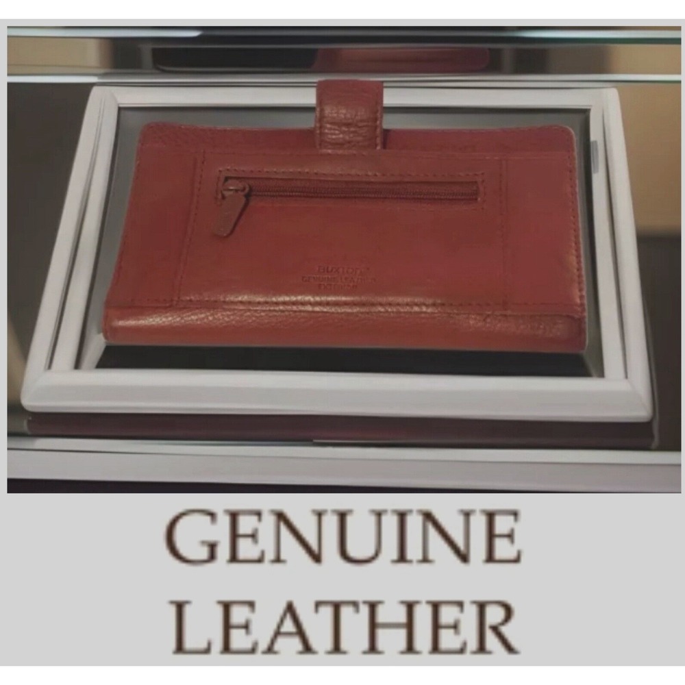 Buxton - Genuine Leather RUBY RED - Wallet - Organizer - Zippers & Snaps - Nice